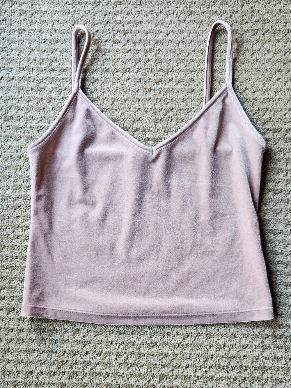 Dusty Rose Velvet Crop Top